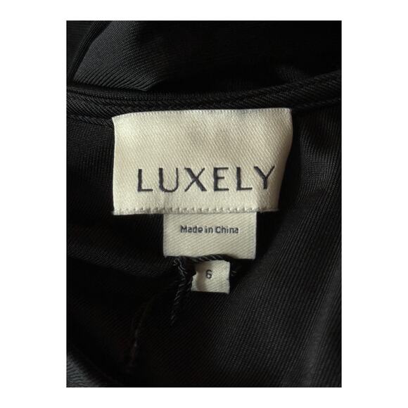 Luxely long sleeve midi draped dress black size 6 - Picture 6 of 7